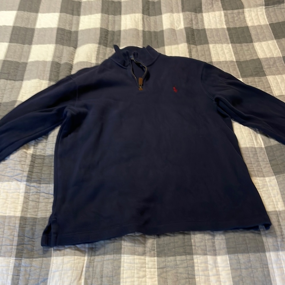 Polo Ralph Lauren mens blue sweater with zipper